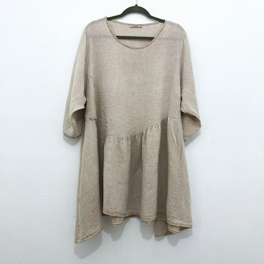 Asymmetrical Beige Dress